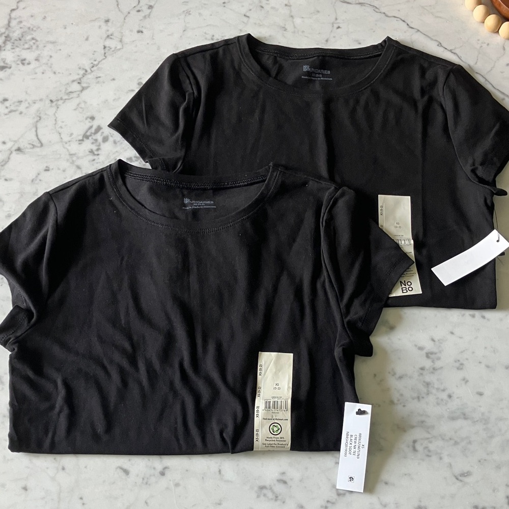 No Boundaries Black Short Sleeve Crewneck Tee (2 Pack)